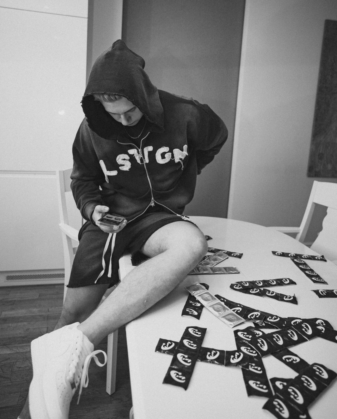 Early LOSTGEN labels laid out by hand